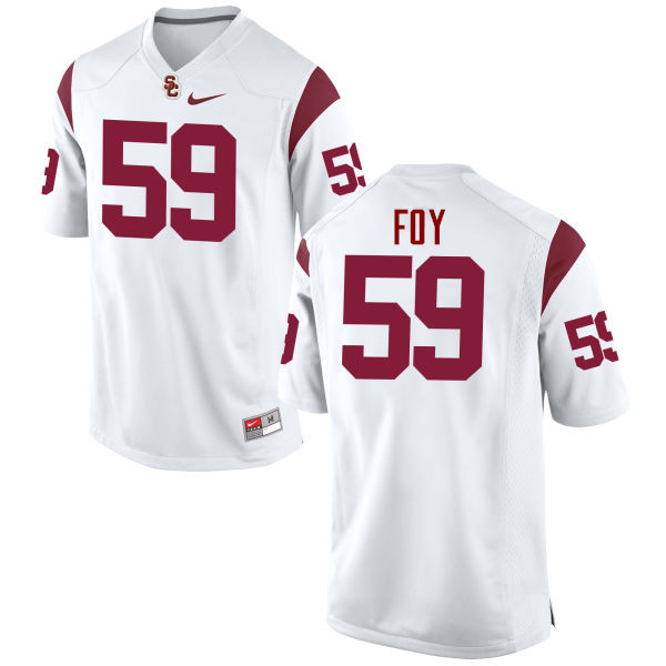 Men #59 Joel Foy USC Trojans College Football Jerseys-White